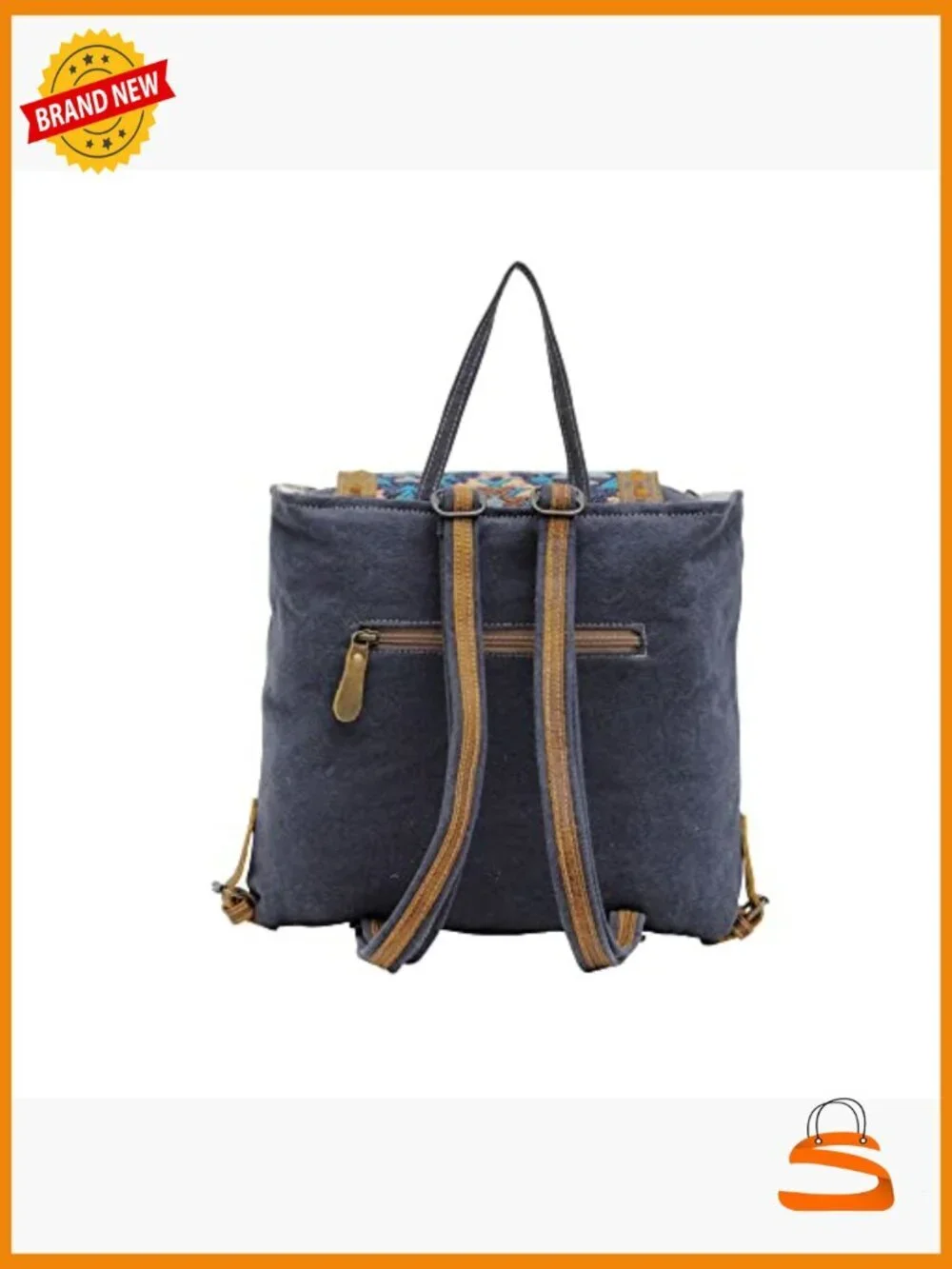 Women's Leather Western Backpack Flapover Upcycled Cowhide Daypack